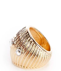 Gemma Layne Textured Dome Statement Ring with Stones
