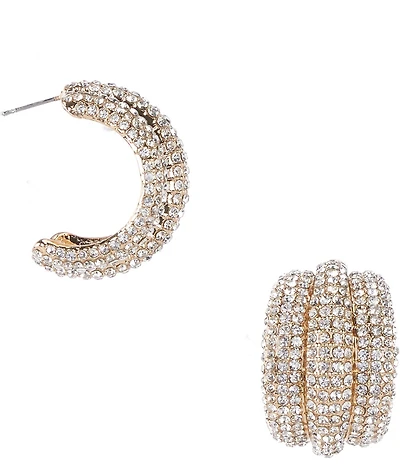 Gemma Layne Thick Pave Hoop Earrings