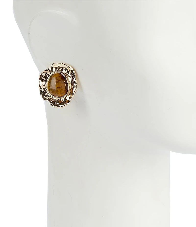 Gemma Layne Tigers Eye Statement Stud Earrings