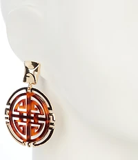 Gemma Layne Tortoise Geometric Inset Orbital Drop Earrings