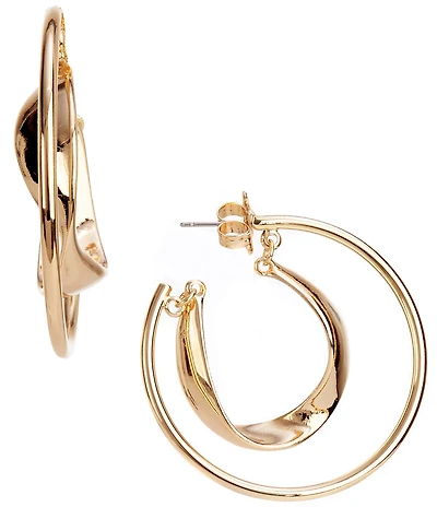 Gemma Layne Twisted Metal Wire Hoop Earrings