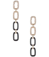 Gemma Layne Two Tone Pave Link Linear Earrings