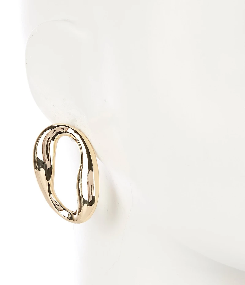Gemma Layne Wavy Metal Orbital Drop Earrings