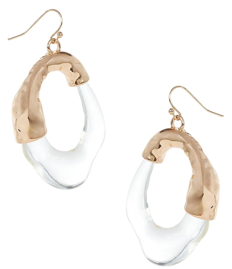 Gemma Layne Wavy Textured Metal Organic Drop Statement Earrings