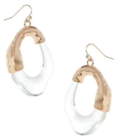 Gemma Layne Wavy Textured Metal Organic Drop Statement Earrings
