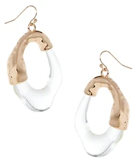 Gemma Layne Wavy Textured Metal Organic Drop Statement Earrings
