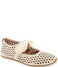 Gentle Souls Annalise Perforated Leather Ribbon Ballet Sneakers