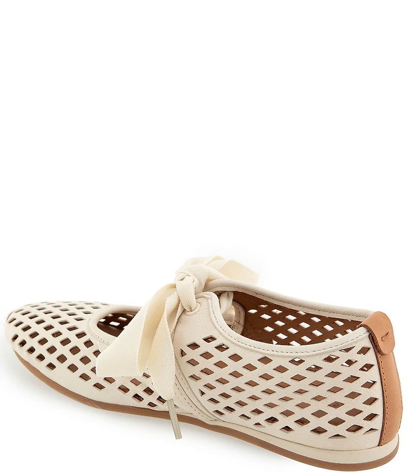 Gentle Souls Annalise Perforated Leather Ribbon Ballet Sneakers