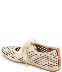 Gentle Souls Annalise Perforated Leather Ribbon Ballet Sneakers