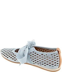 Gentle Souls Annalise Perforated Suede Tie Mary Jane Ballerina Flats