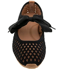 Gentle Souls Annalise Perforated Suede Bow Tie Mary Jane Ballerina Flats