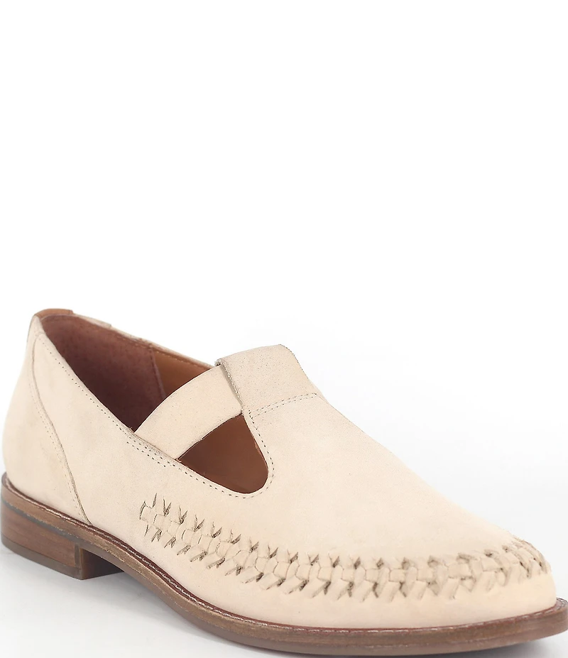 Gentle Souls Argyle Leather Woven Detail Loafers