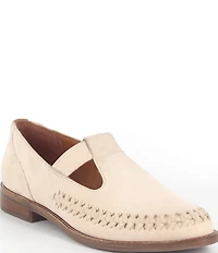 Gentle Souls Argyle Leather Woven Detail Loafers