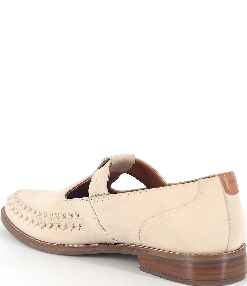 Gentle Souls Argyle Leather Woven Detail Loafers