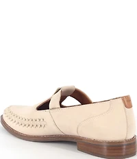 Gentle Souls Argyle Leather Woven Detail Loafers