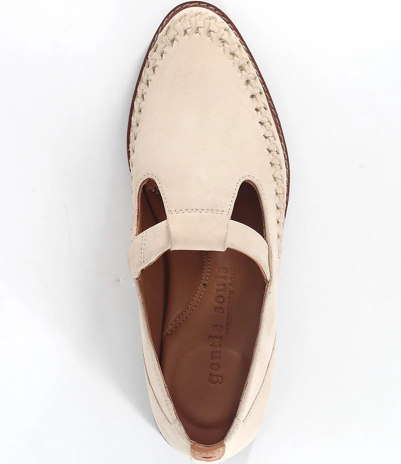 Gentle Souls Argyle Leather Woven Detail Loafers