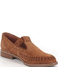 Gentle Souls Argyle Suede Woven Detail Loafers