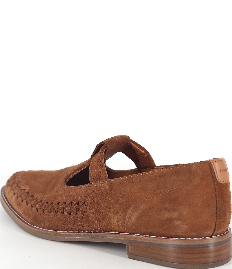 Gentle Souls Argyle Suede Woven Detail Loafers