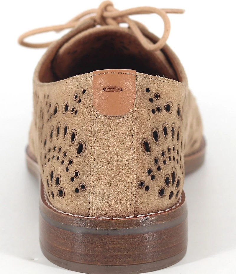 Gentle Souls Aronson Laser Cut Perforation Suede Oxfords