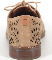 Gentle Souls Aronson Laser Cut Perforation Suede Oxfords