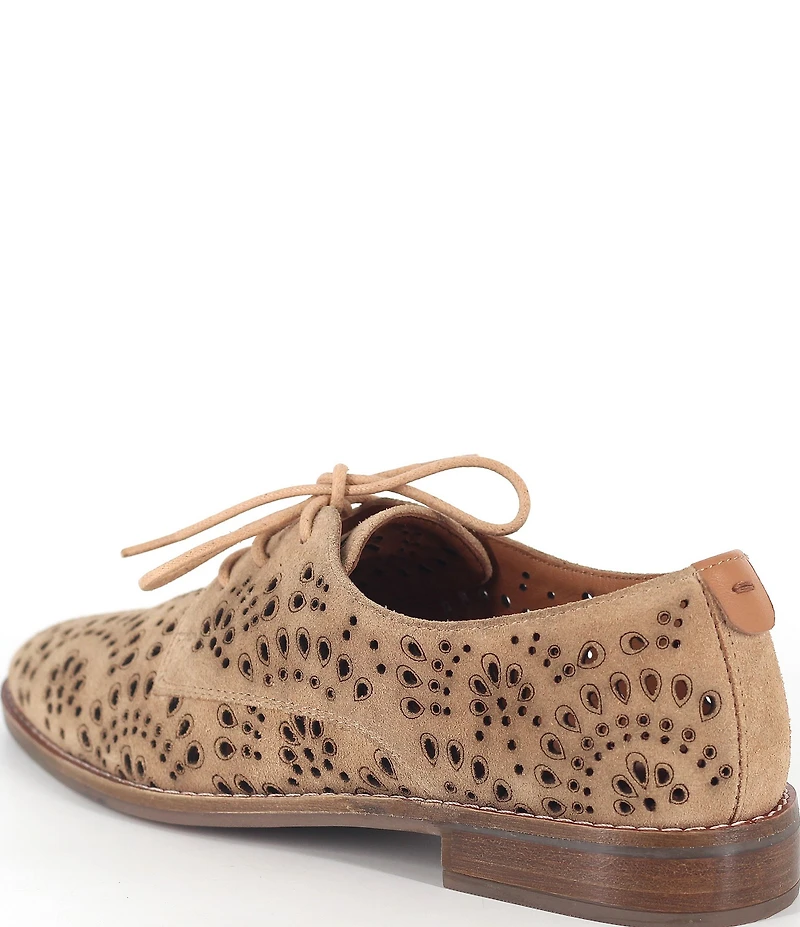 Gentle Souls Aronson Laser Cut Perforation Suede Oxfords