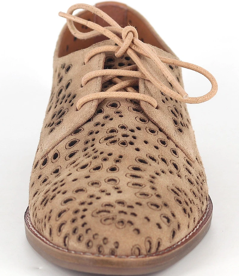 Gentle Souls Aronson Laser Cut Perforation Suede Oxfords