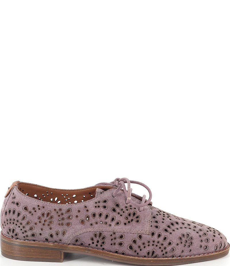 Gentle Souls Aronson Laser Cut Perforation Suede Oxfords