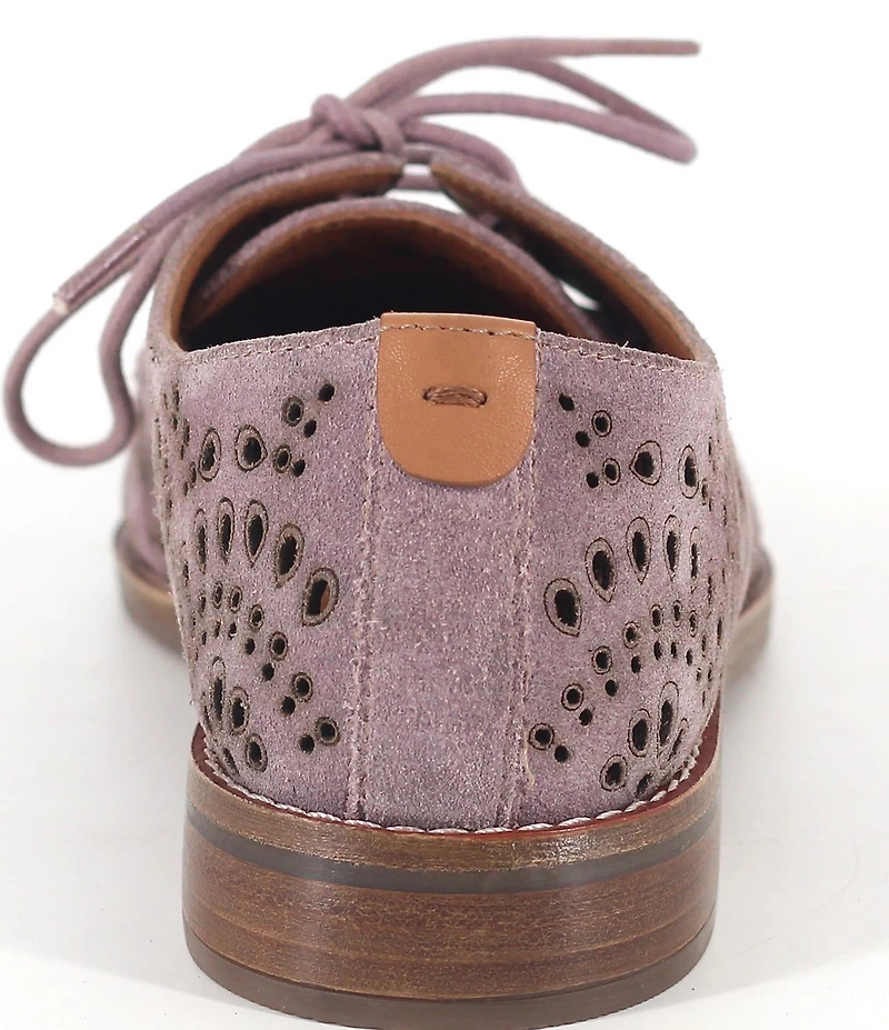 Gentle Souls Aronson Laser Cut Perforation Suede Oxfords
