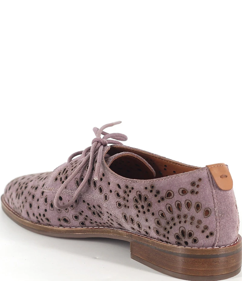 Gentle Souls Aronson Laser Cut Perforation Suede Oxfords