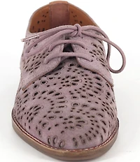 Gentle Souls Aronson Laser Cut Perforation Suede Oxfords