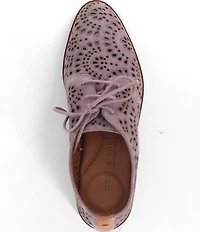Gentle Souls Aronson Laser Cut Perforation Suede Oxfords