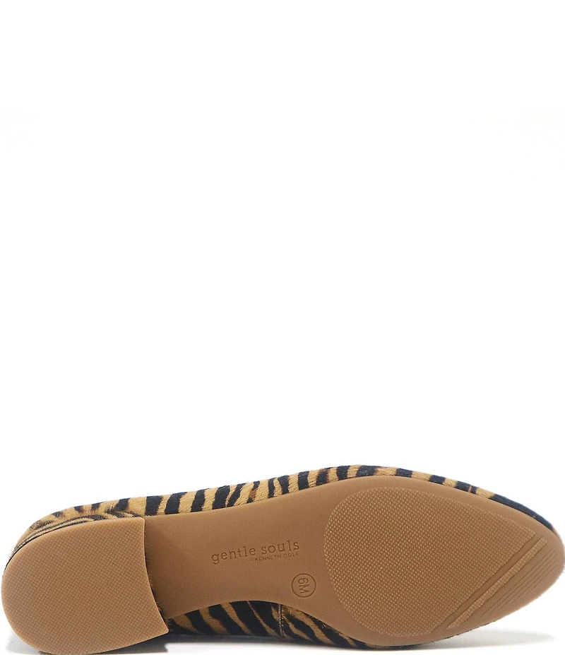 Gentle Souls Atlas V Tiger Print Calf Hair Block Heel Pumps