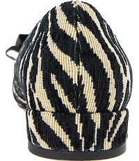 Gentle Souls Atlas Zebra Print Grosgrain Bow Ballet Pumps