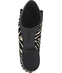 Gentle Souls Atlas Zebra Print Grosgrain Bow Ballet Pumps