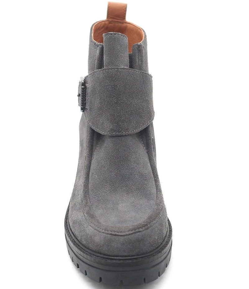 Gentle Souls Baden Suede Monk Strap Hardware Booties