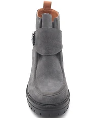 Gentle Souls Baden Suede Monk Strap Hardware Booties
