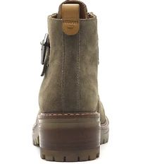 Gentle Souls Baden Suede Monk Strap Hardware Booties