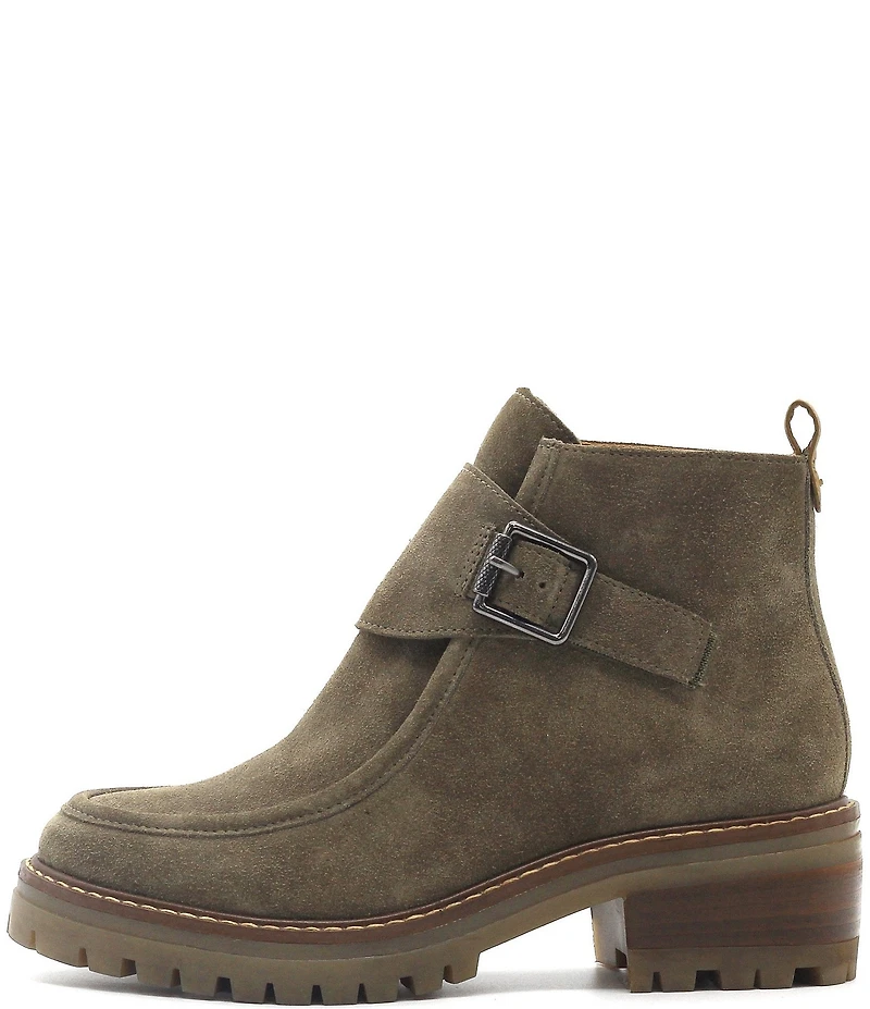 Gentle Souls Baden Suede Monk Strap Hardware Booties