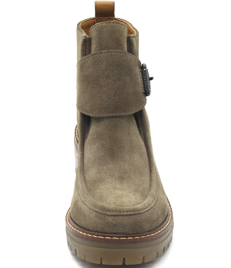 Gentle Souls Baden Suede Monk Strap Hardware Booties