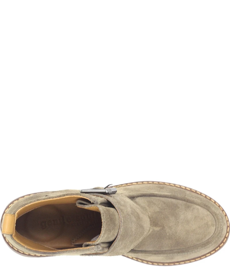 Gentle Souls Baden Suede Monk Strap Hardware Booties