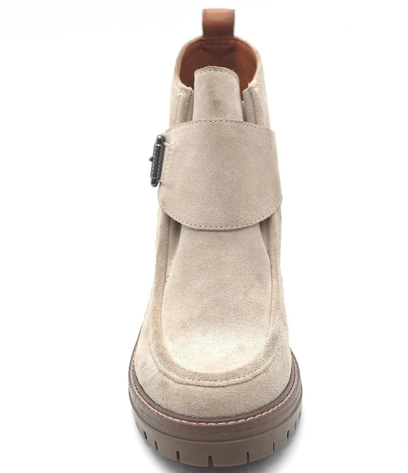 Gentle Souls Baden Suede Monk Strap Hardware Booties