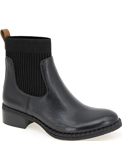 Gentle Souls Best Elastic Leather Chelsea Booties