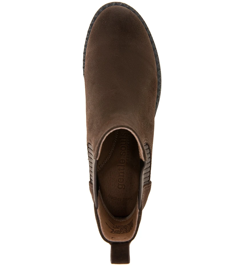 Gentle Souls Best Elastic Suede Chelsea Booties