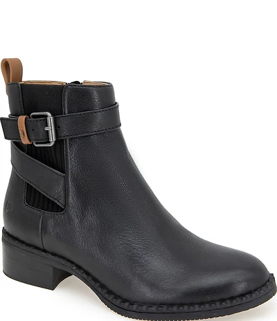 Gentle Souls Bolton Leather Buckled Strap Chelsea Booties