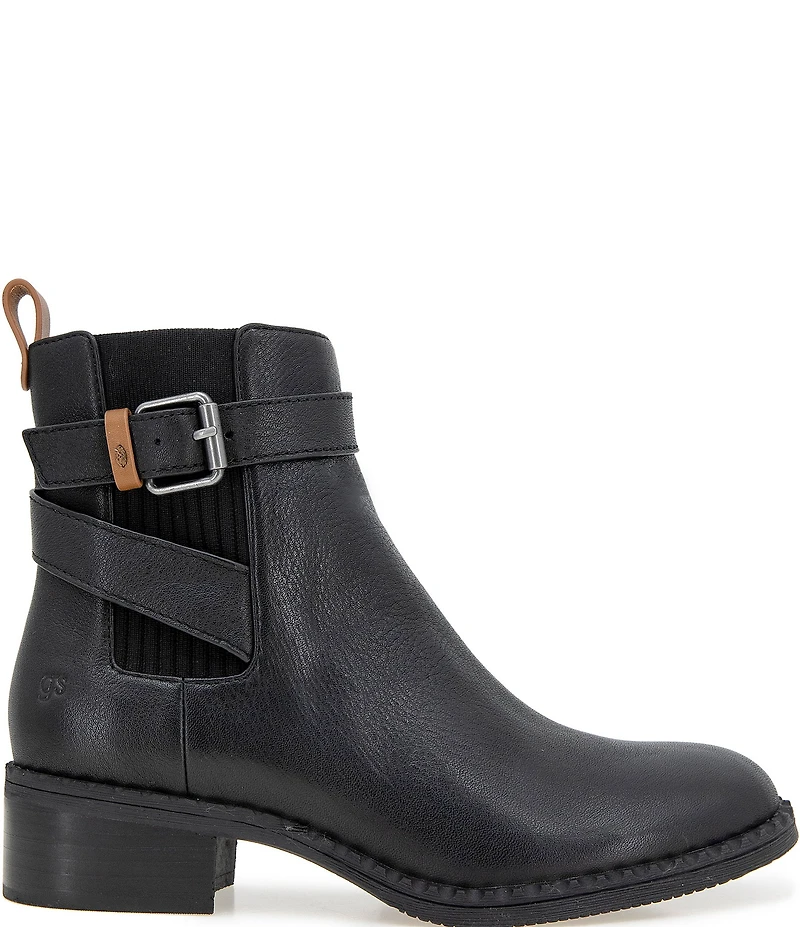 Gentle Souls Bolton Leather Buckled Strap Chelsea Booties