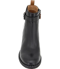 Gentle Souls Bolton Leather Buckled Strap Chelsea Booties