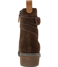 Gentle Souls Bolton Suede Buckled Strap Chelsea Booties