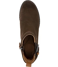 Gentle Souls Bolton Suede Buckled Strap Chelsea Booties
