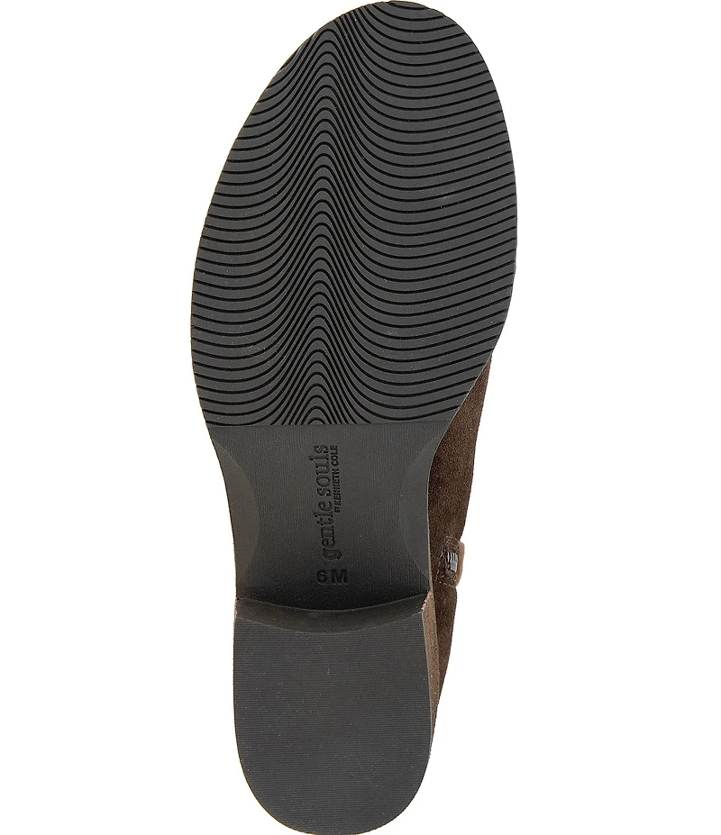 Gentle Souls Bolton Suede Buckled Strap Chelsea Booties