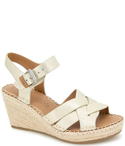 Gentle Souls Caspian Metallic Leather Espadrille Sandals